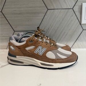 New Balance 997 Brown and White Sneakers